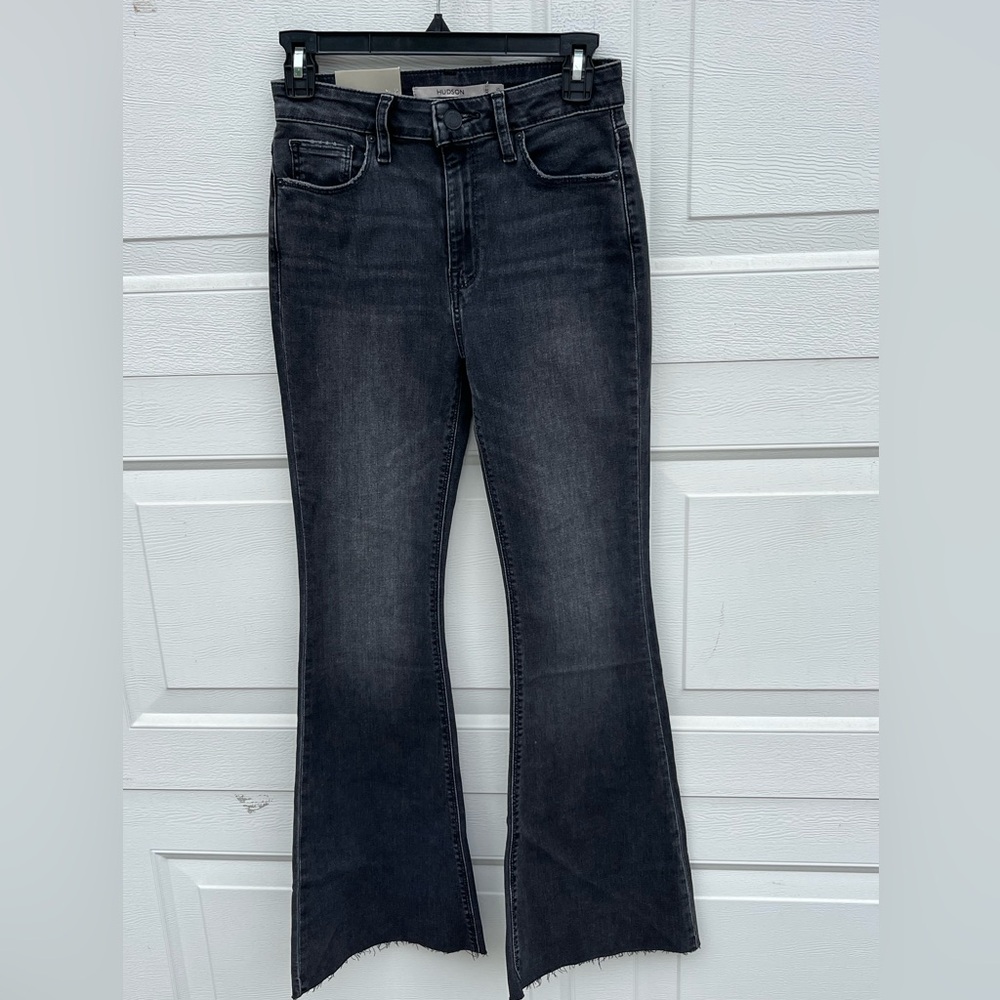 Women's Hudson Holly wash black boot jeans high rise 25